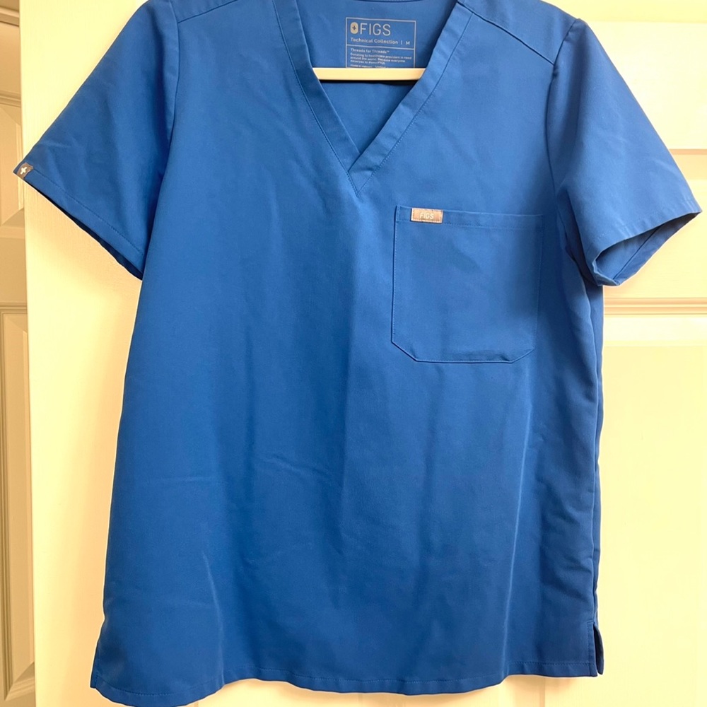 FIGS Catarina One-Pocket Royal Blue Scrub top